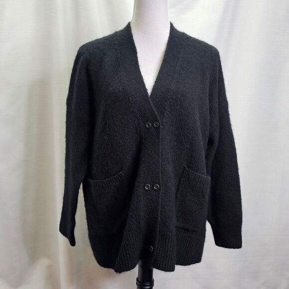 Madewell Black Allston Double-Button Cardigan Sweater Size XL - Picture 1 of 9